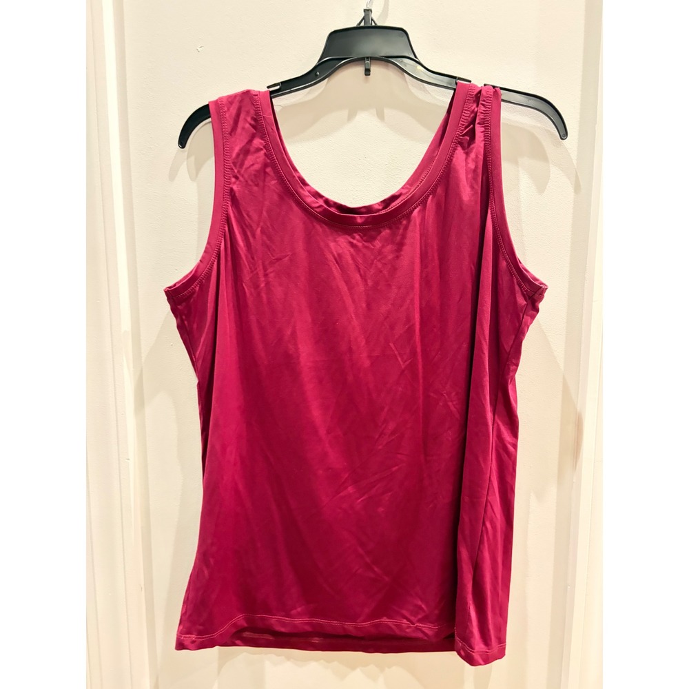 New Directions Womens XL Pink Magenta Scoop Neck Sleeveless Tank Top Stretch